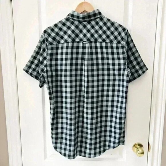 FOX Mens Shirt Troubled Mind Woven Short Sleeve Button Down Green Black Check M - Picture 4 of 14